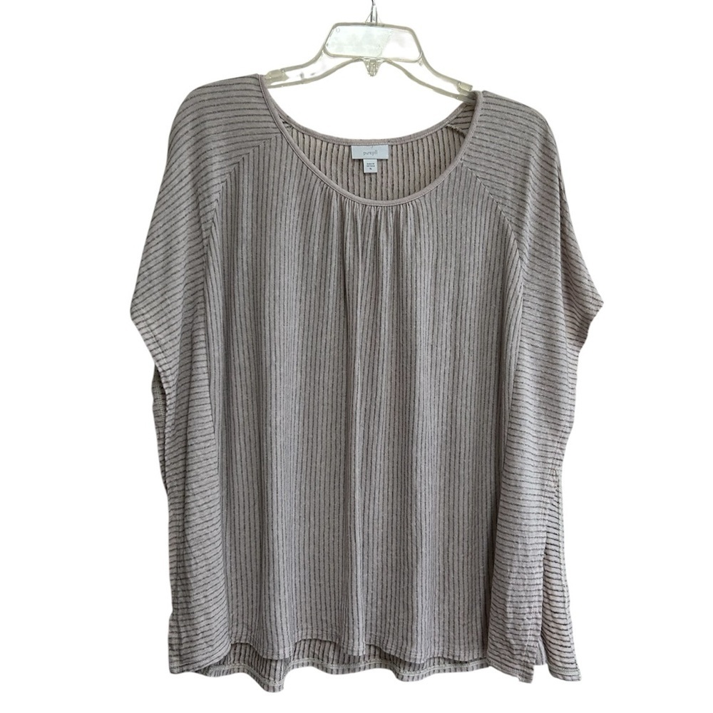 J Jill Pure Jill Top Size XL Striped Linen Blend Lagenlook